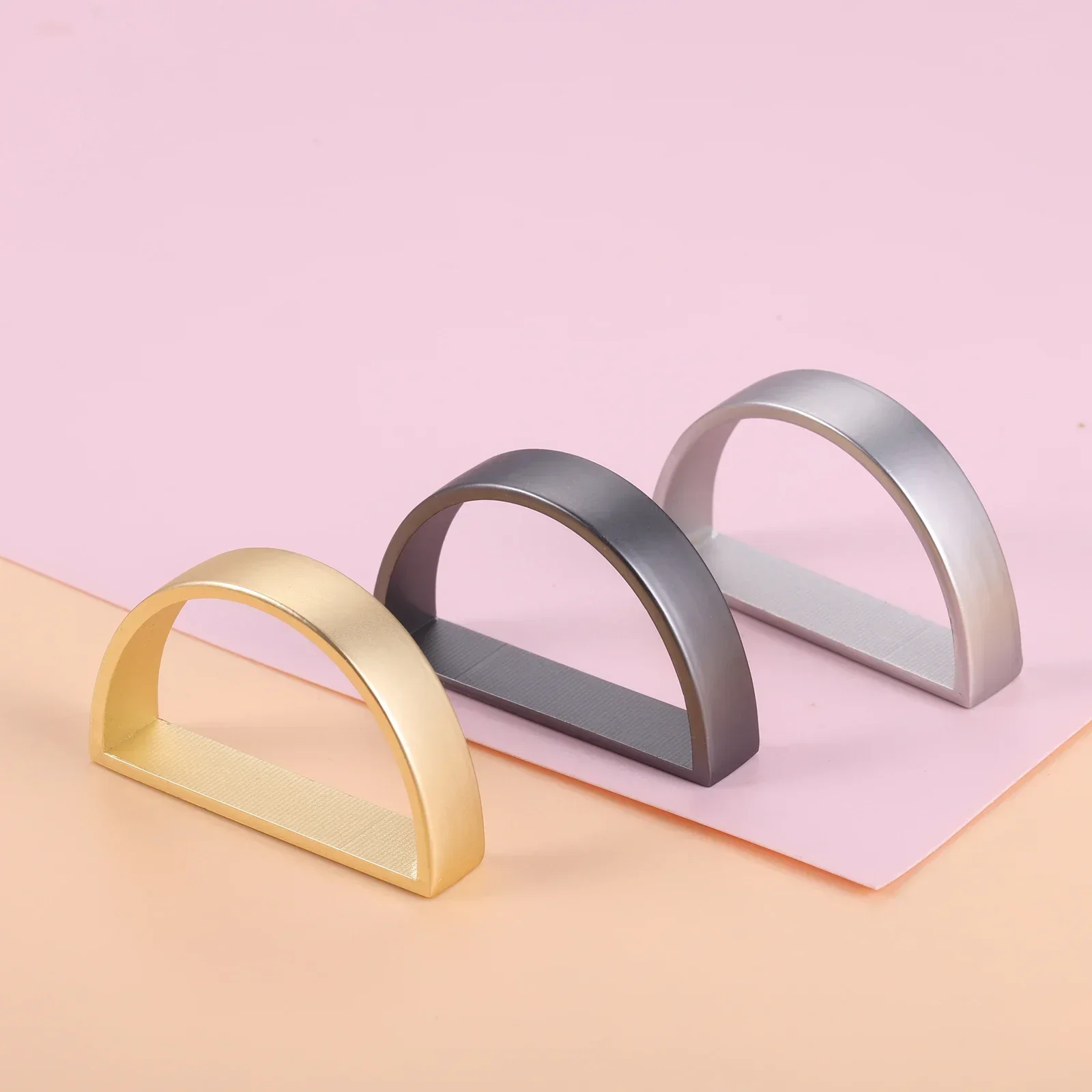6pcs Alloy Napkin D-rings Dinner Cloth Holder Matte Gold/Silver/Black 4.7cm/1.85In Simple Design Decor Wedding Birthday Party