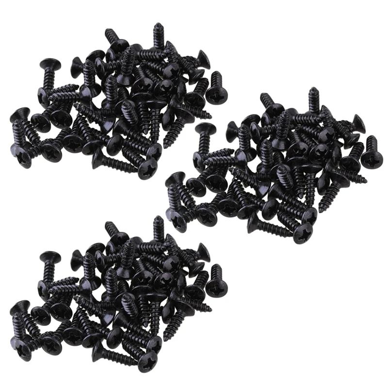 

100X Guitar Bass Screws Parts For Scratchplates Pickguard, Black