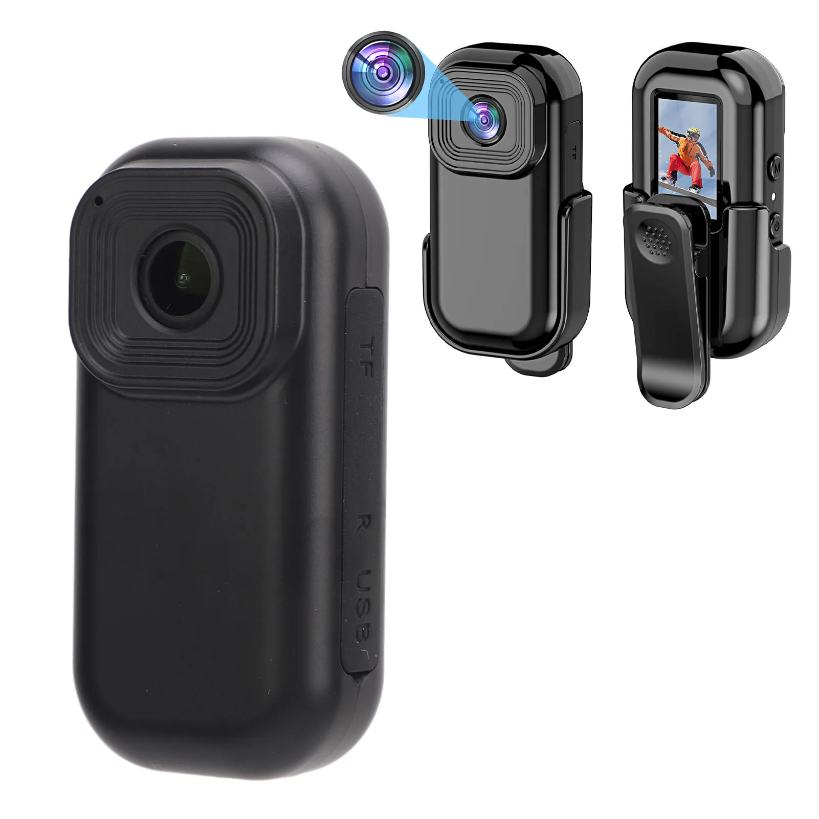 Mini caméra d'action avec écran couleur et base magnétique_voghion.com