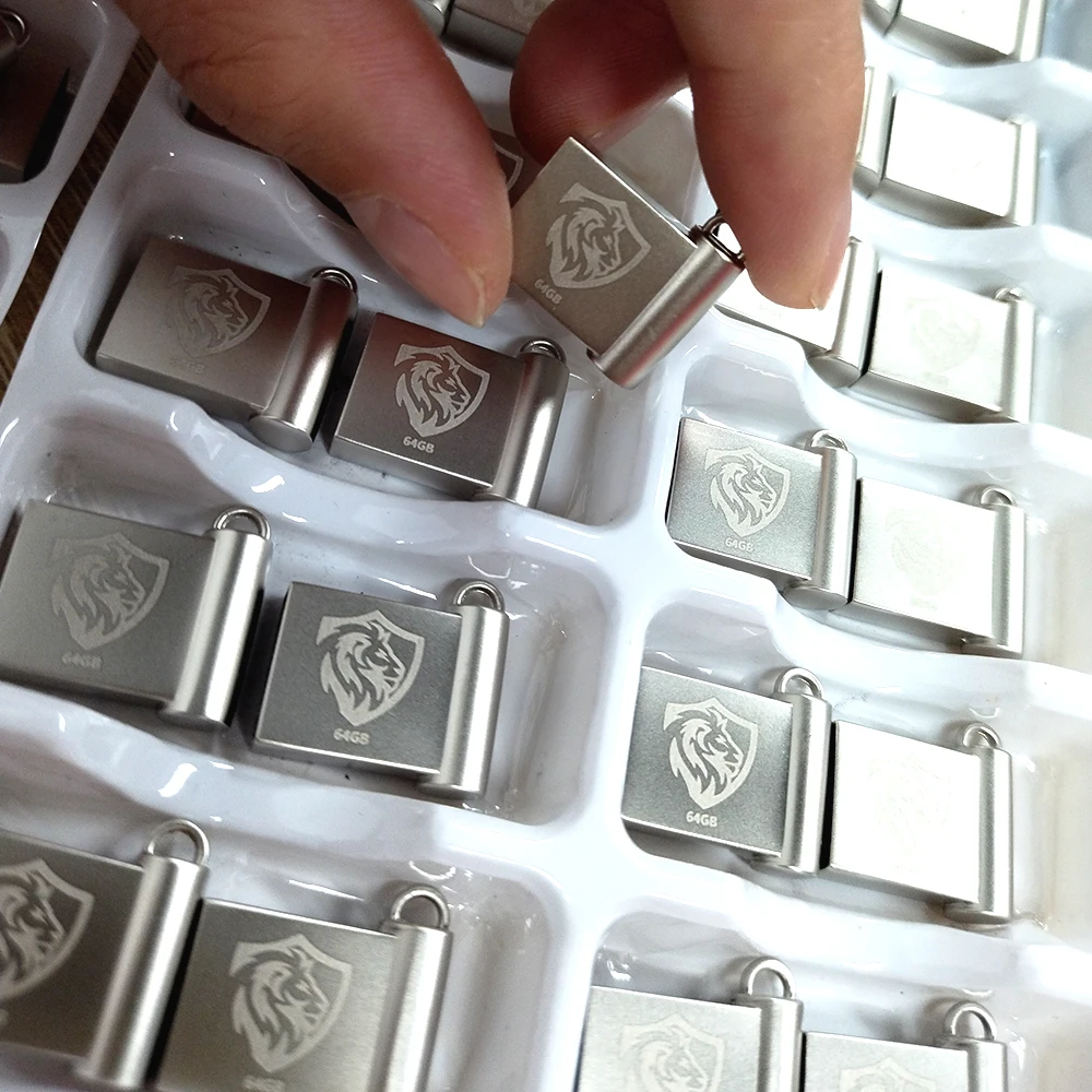 USB Flash Drive Flash Drive 20pcs/lot Custom Logo Metal 64GB 34GB 16GB 8GB 4GB