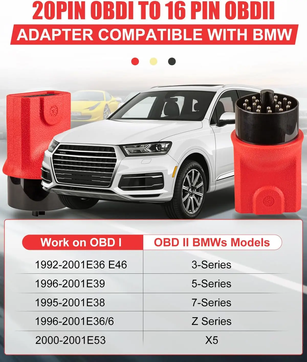 Autel für BMW-20 Adapter 20-Pin OBD2 Adapter für MaxiSys MS908 MS908P MS906 OBD DLC Anschluss Diagnosegerät Auto-Zubehör – Detail 1