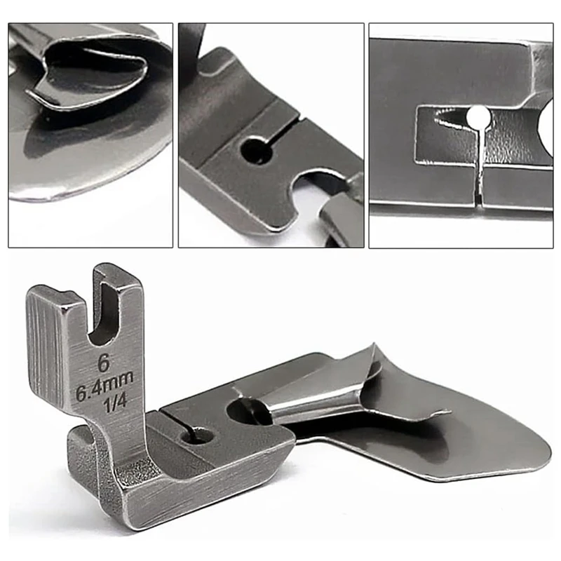 3Pc Industrial Curved Scroll Hemmer Foot Flat Car Arc Curling Presser Foot 1/8Inch+3/16Inch+1/4Inch
