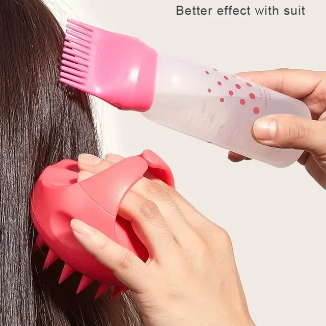 2PCS Hair Dye Applicator Bottles with Brush for Hair Oil Spray Bottle For Hair Dyeing Shampoo Hairdressing Coloring Tools