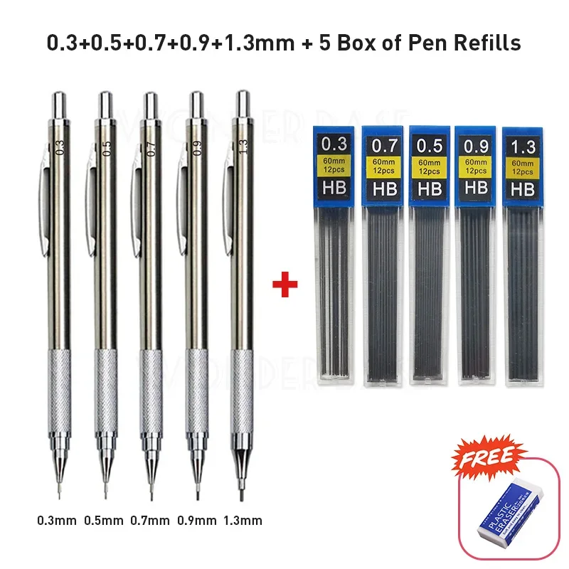Premium Full Metal Mechanical Pencil for Sketching and Drawing