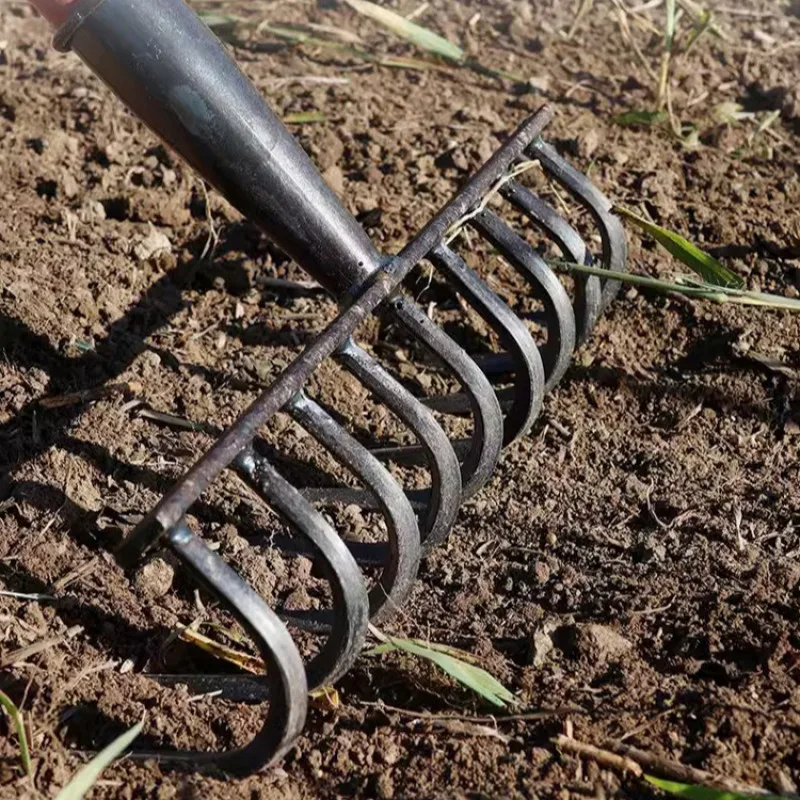 Manganese steel nine-tooth nail rake farming rake garden tool