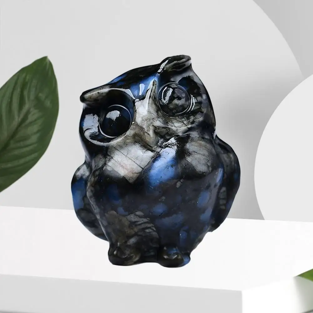 

Hand-carved Owl Statue Hand-carved Faux Owl Sculpture Realistic Animal Figurine for Desktop Ornament Lovely Polished Owl Statue