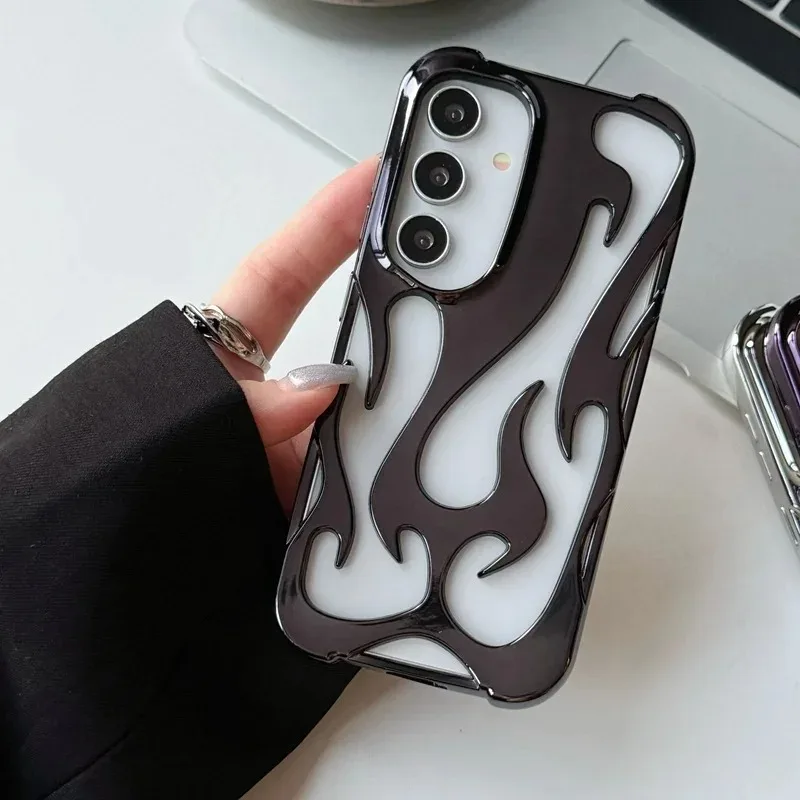 3D Flame Pattern Hollow Heat Dissipation Phone Case