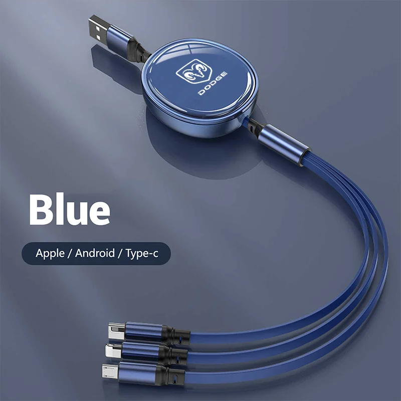 3 in 1 small data cable USB Type C fast charging cable for Dodge SRT Journey charger Challenger Nitro Durango accessories