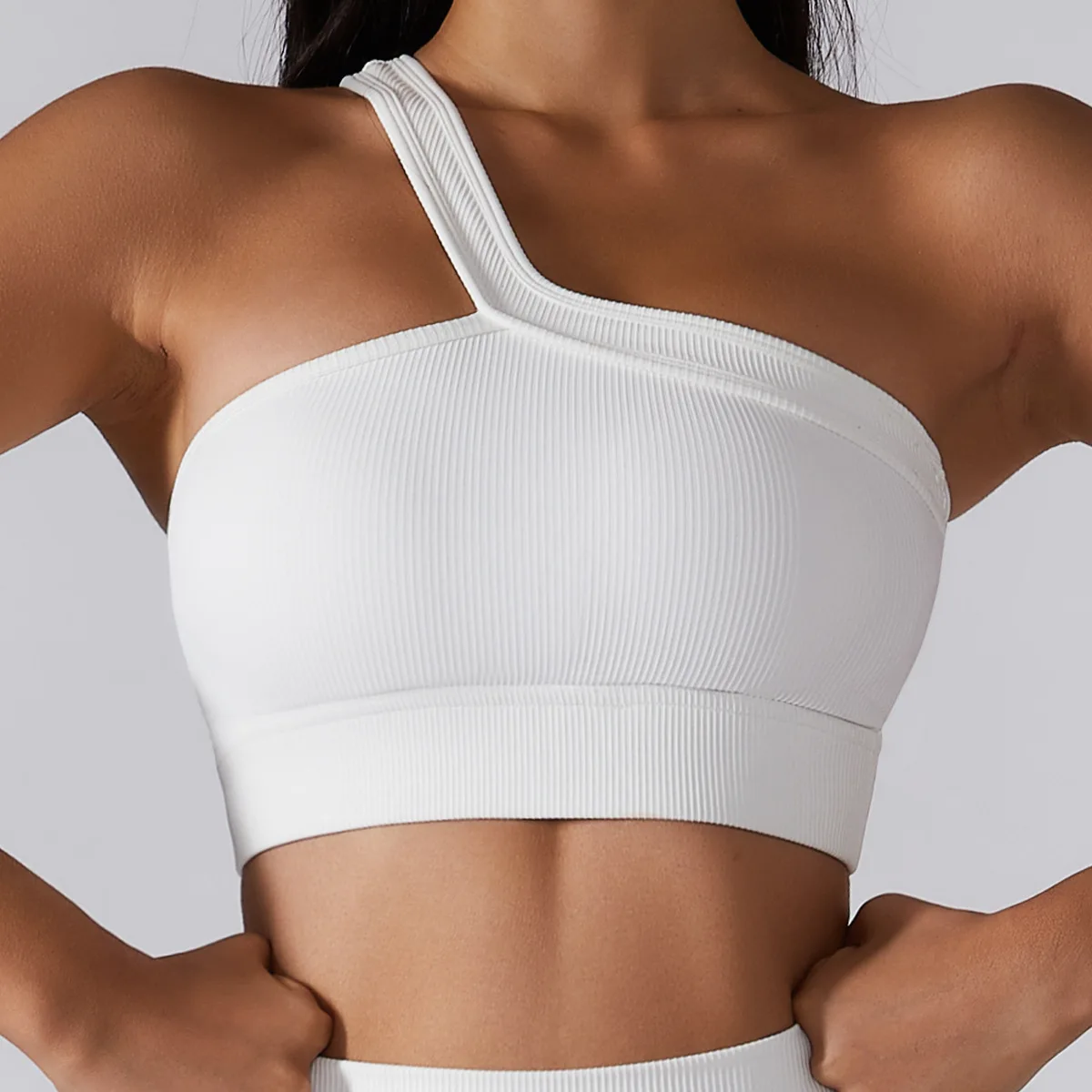 Sexy One Shoulder Yoga Bras Women Sports Top