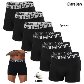 Confezione da 6 pezzi Boxer in cotone da uomo pantaloncini Mutandine Intimo per uomo Marca e mutande Homme Boxer di lusso Box Slip Box 1