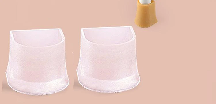 4 Stück Fersenkappen für High Heels - Halbkreisförmige High-Heel-Ersatzschoner - Rutschfeste Geräuschreduzierende Stiletto-Fersenstopper – Detail 2