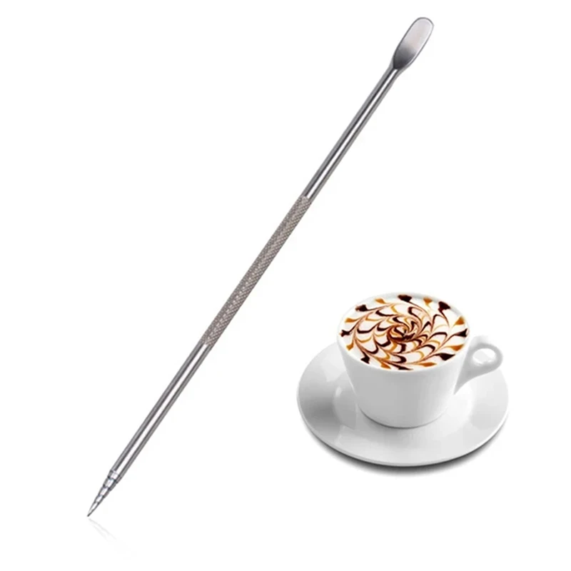 Latte Art Stift Set - 2-teilige Edelstahl-Nadeln Für Kaffee-Kunst, Perfekt Für Cappuccino Und Espresso