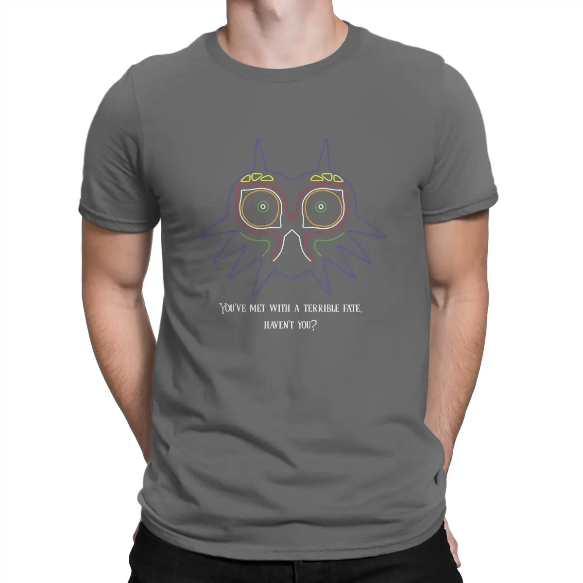 thumbnail image 1 of Camiseta Z-Zelda para hombre, nueva, Majora's Mask: Un destino terrible, cuello redondo, personalizable, regalo, ropa, tops, 1 of 7