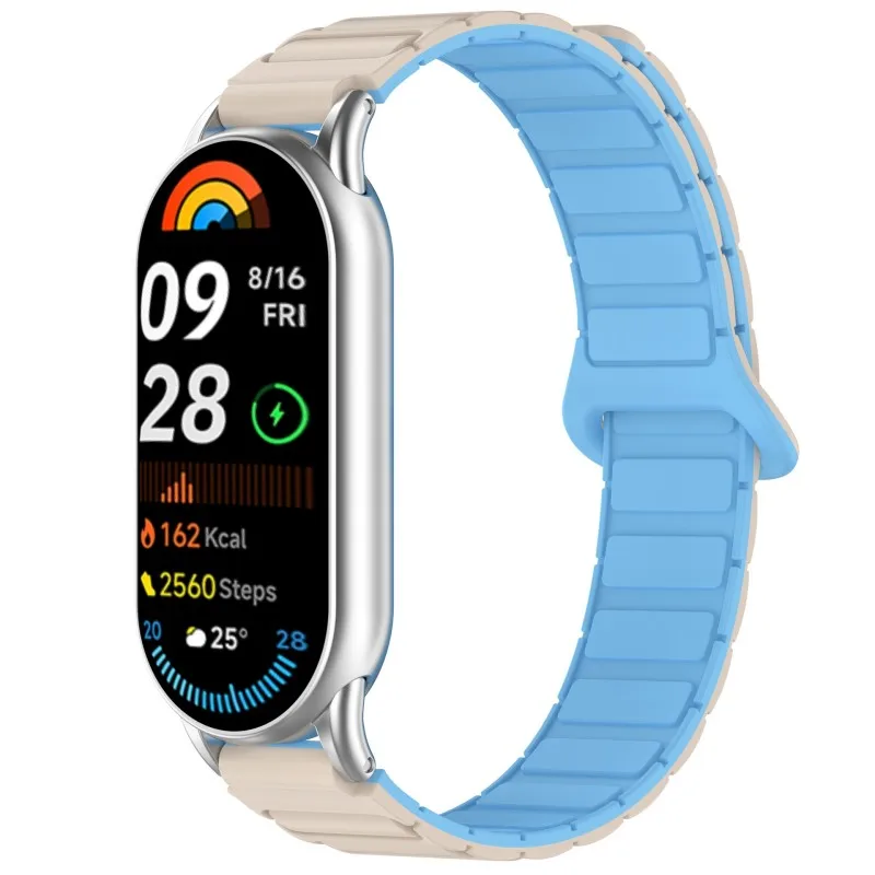 Bcuckood Gevlochten armband compatibel met Xiaomi Smart Band 9/8, elastische horlogeband, solo-lus, nylon, rekbare vervanging
