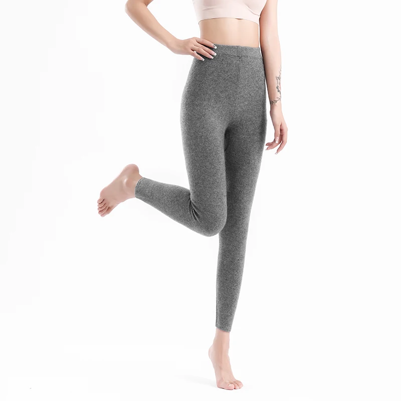 100 Pure Cashmere Leggings For Women Wear Inside Outside Autumn Winter, High Waist, Tight