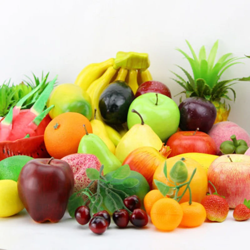 1pcs Variety Artificial fruits and vegetables Plastic Fake Fruit Kitchen Table DIY Home Decoration
