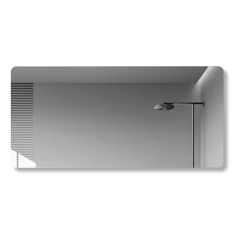 Modern Wall Mounted Mirror Rectangle Unbreakable Bluetooth Bathroom Mirror Clock Fogless Espelho Maquilhagem Com Led Furniture