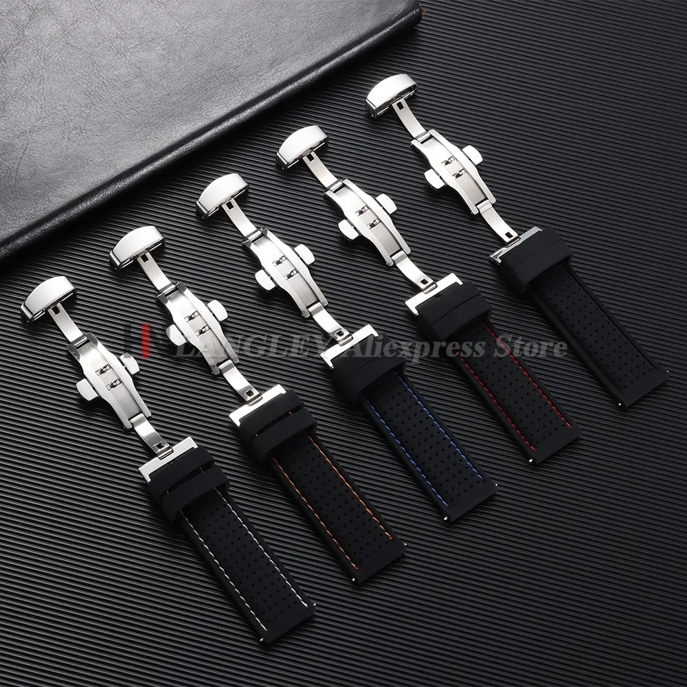 Premium Silicone Waterproof Watch Strap - Soft, Breathable Replacement Band