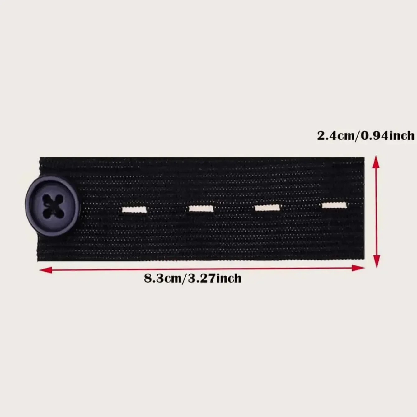 Elastic waist extender with button for jeans and long pants