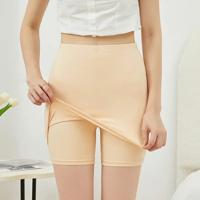 Girls Women Double Layer Safety Panties Boxer High Waist Protective Shorts Under The Skirts Summer Dress Underwear
