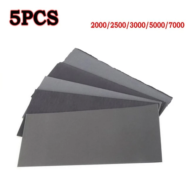 Papier de verre imperméable CP38, papier abrasif super fin grain 7000,  humide/sec pour le ponçage automobile, finition de meubles en bois, 5  feuilles - AliExpress