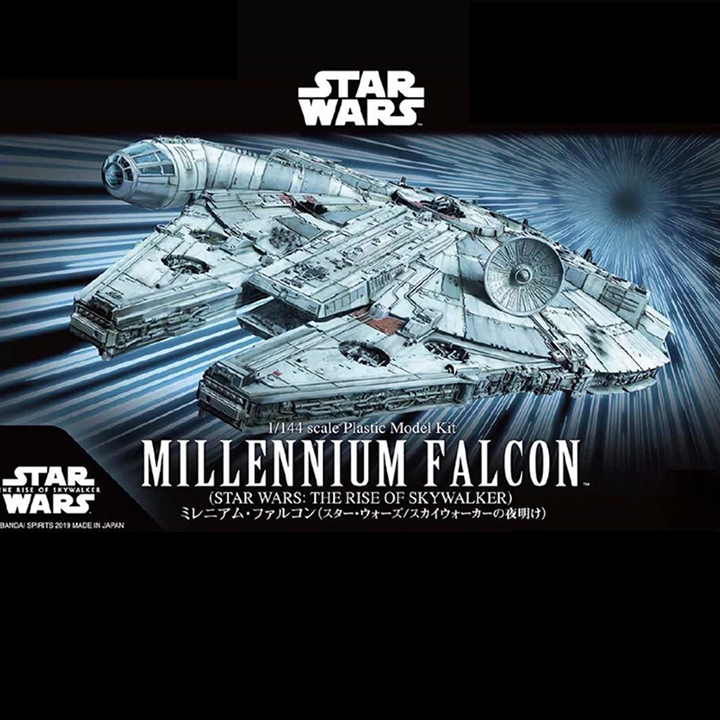 

Bandai Original Star Wars 1/44 Millennium Falcon Anime Model Action Figures Assemble Model Kit Children's Toys