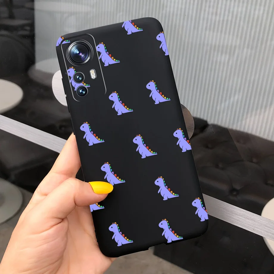 Mobile Pone Protection Cases For Xioami Mi 12 Pro Mi 12X  Case Cute Dinosaur Pretty Girls Back Shell Xiaomi 12Pro 12X Soft Cover flip cover