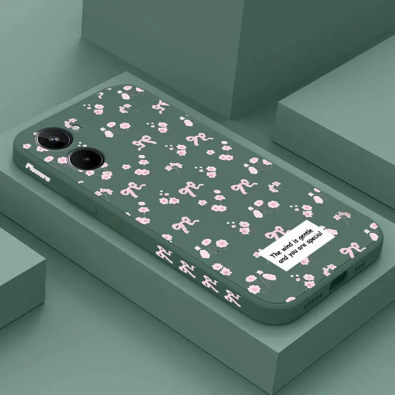Elegant Pink Floral Silicone Phone Case Cover
