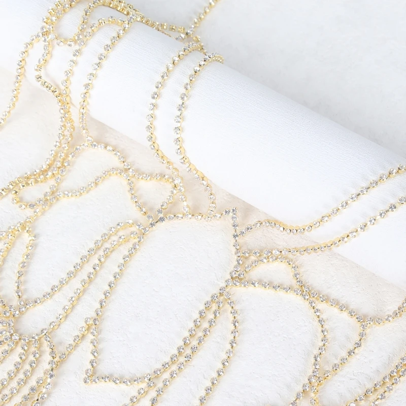 Fashionable Body Chain Necklace Crystal Bra Chain Jewelry Women Beachwear Ornament Beach Pool Parties Accessory