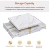 Modern coffee table for living room and office (white), modern square design, marble pattern, storage space, coffee table 4