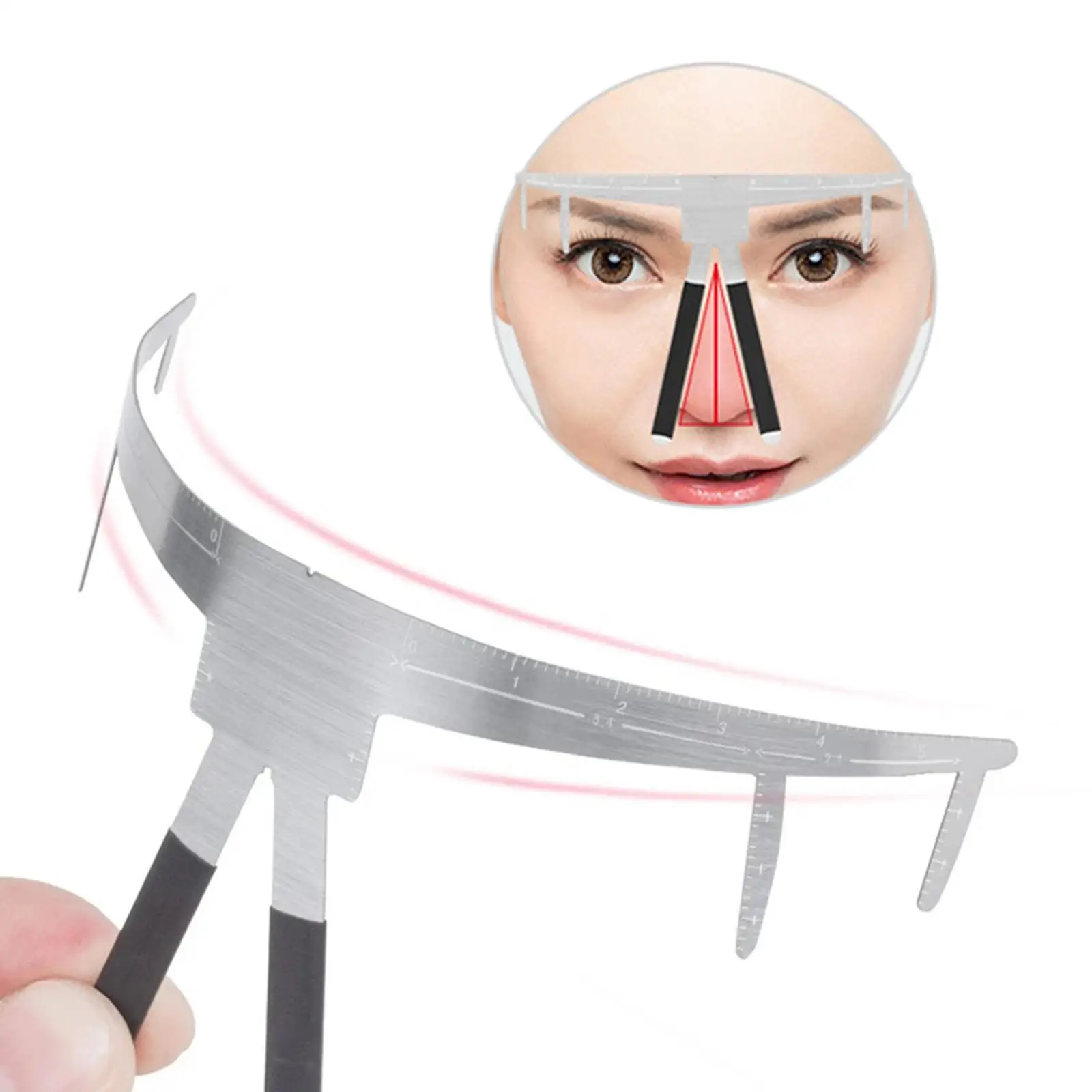 Stainless Steel Eyebrow Ruler Eyebrow Caliper Balance Ruler Tool Permanent Makeup Accessories Tool for Eyebrow Measuring