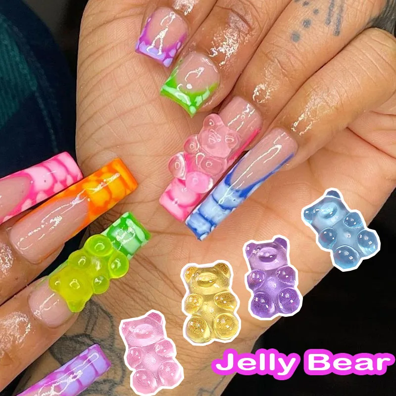 Hot Sale Cute Animals Charm Gummy Bear Nail Art Decoration Kawaii Alloy Bow  Resin 3D Bear Nail Charms Manicure Accessories - China Resin Nail and Metal  Nail Art Decorations price