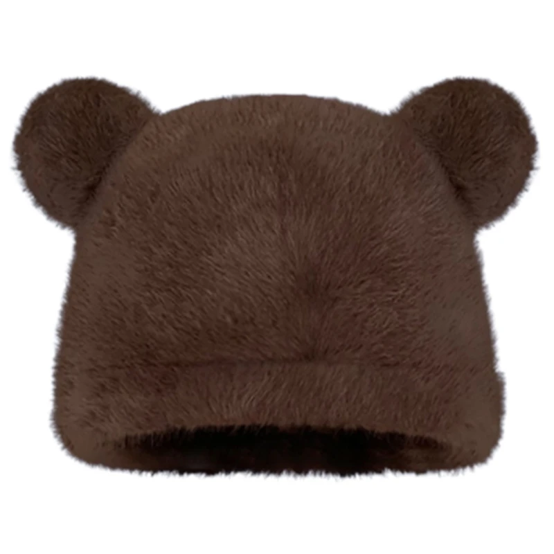 

Cartoon Plush Hat Soft Beanie Cap Funny Bear Ear Pullover Hat Women Headdress drop shipping