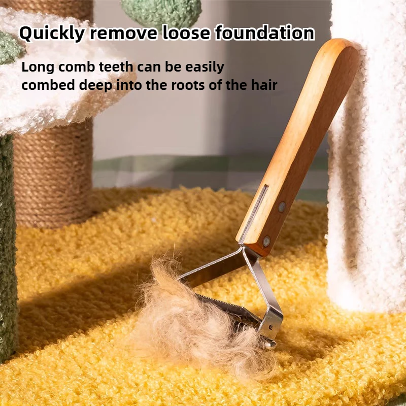 Walnut open-knot comb for pets Solid wood double-sided blade Dog hair comb Cat thin unknot dog grooming pet products cat grooming brush