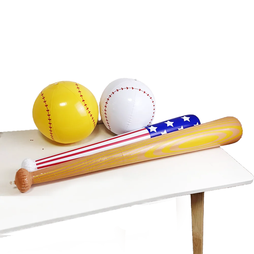 Lot De 4 Battes De Baseball Gonflables Pour Enfants - 40x12 Cm, Accessoire Fête, Plage, Piscine