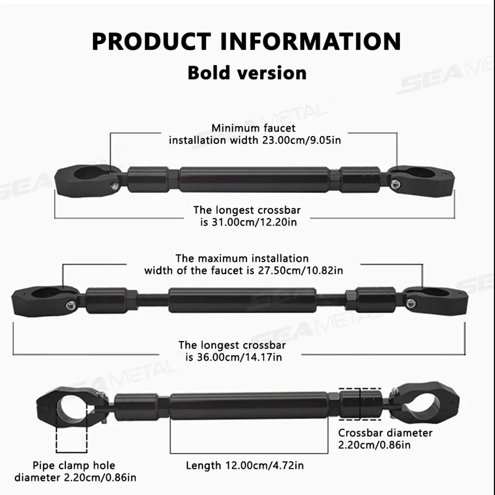 Motorcycle Handlebar Bracket Motorcycle Handlebars Expansion Bracket Stabilizer Bar GPS Mobile Phone Bracket Fixing Rod Strengthen Balance Bar Crossbar