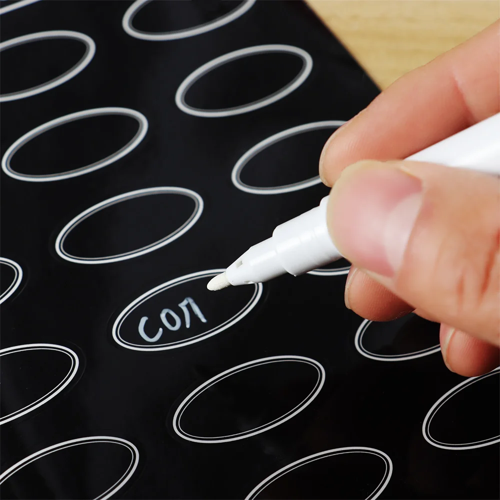 120Pcs Russian Pantry Labels Self-Adhesive Chalkboard Decal Reusable Handwritten Waterproof Seasoning Boxes Tags with Marker Pen