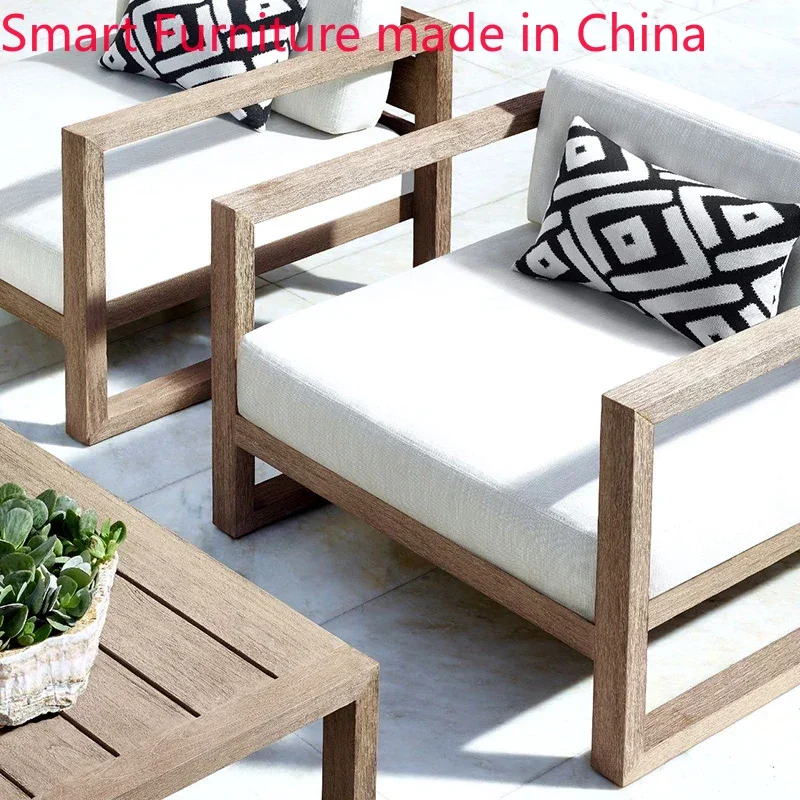 

Nordic outdoor creative sofa courtyard waterproof sunscreen outdoor leisure villa garden multi-person combination of solid wood