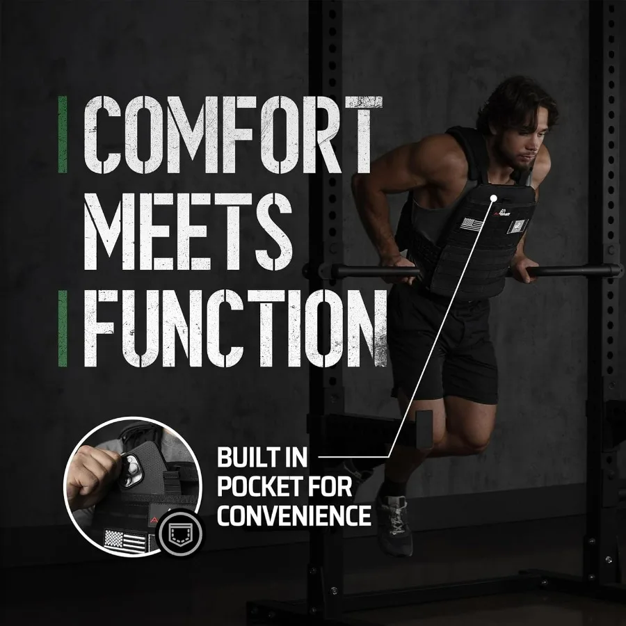 Tactical Weighted Vest - Adjustable Weight Vests - Versatile Wearable Vest for Fitness Workouts, Strength and Endurance Training