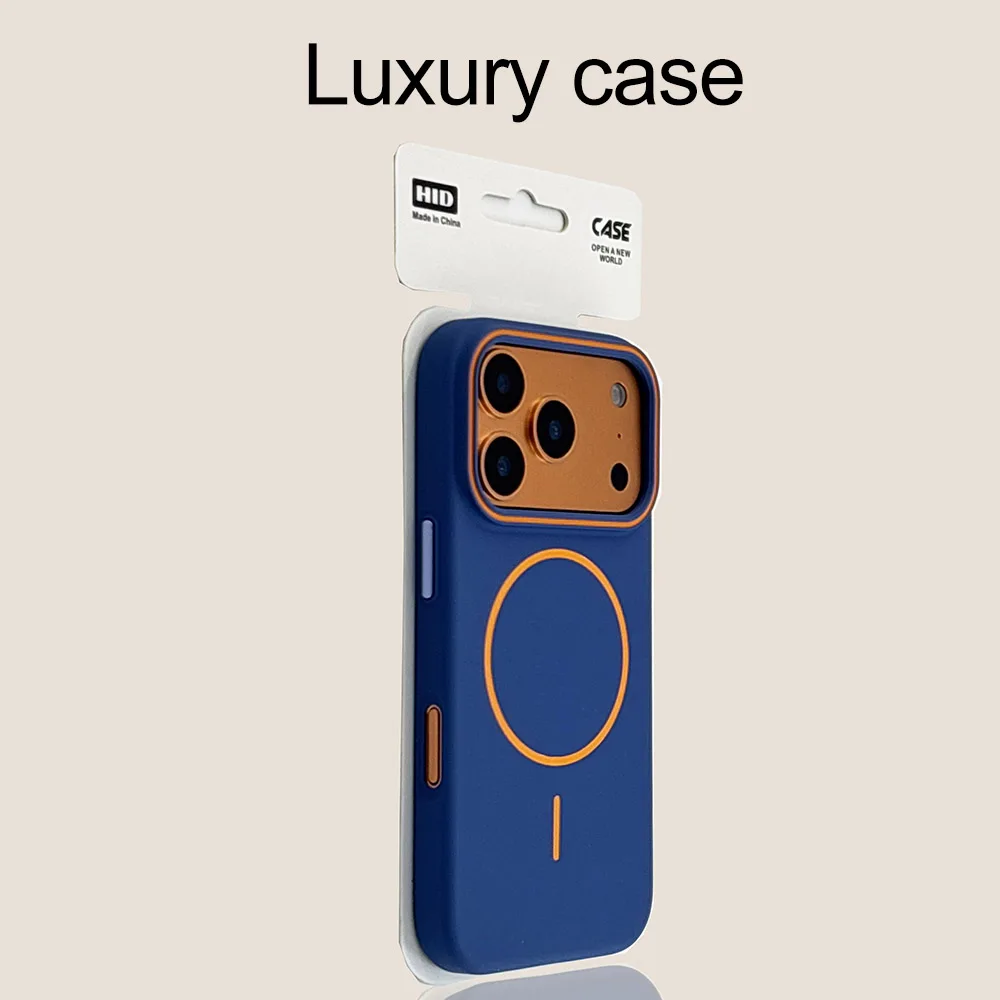 Luxury Matte Magnetic Phone Case with Wireless Charging and Shockproof Protection