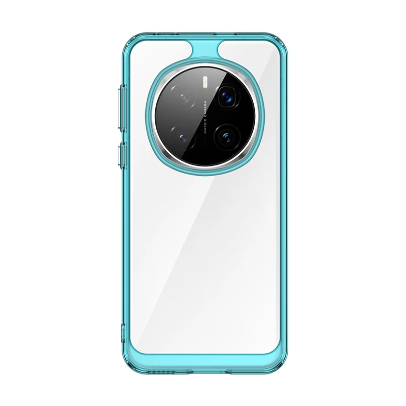 Clear Hard Back + Soft TPU Bumper Case with Camera Lens Protection - Transparent Cover