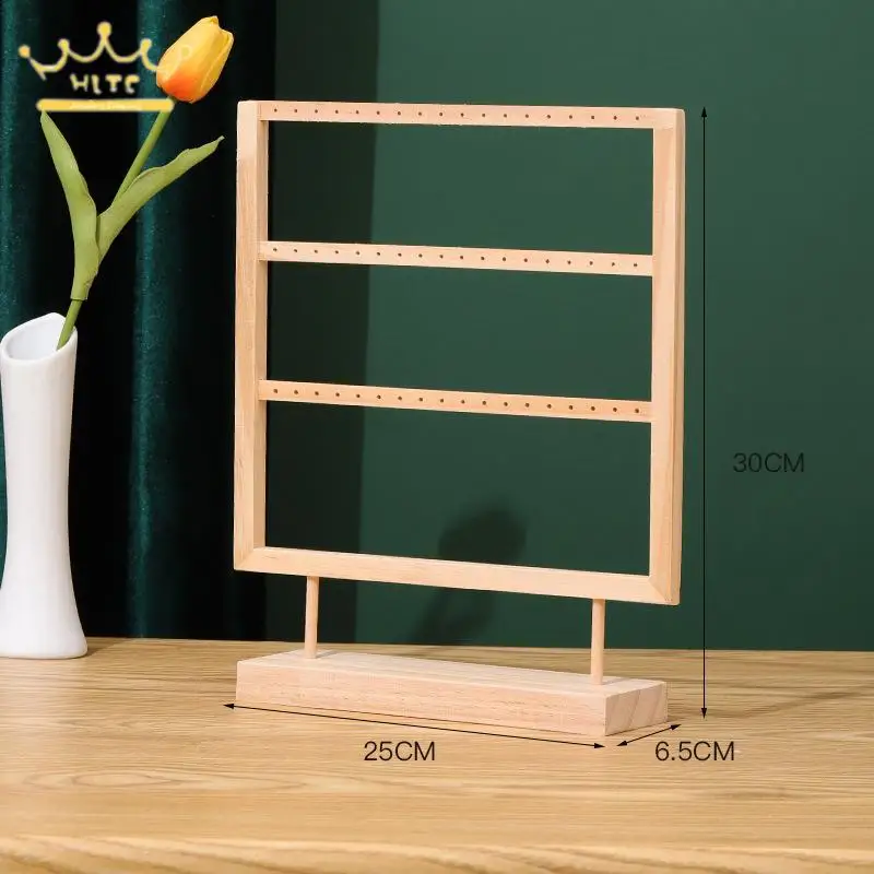 Removable Solid Wood Earrings Storage Display Rack Jewelry Drop Earrings Display Props Studs Organizer Holder
