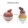 Stacking Fruit Shape Silicone Educational Toy BPA Free Cute Silicone Apple Pear Shape Design Good for Kids Brain Development Toy 3