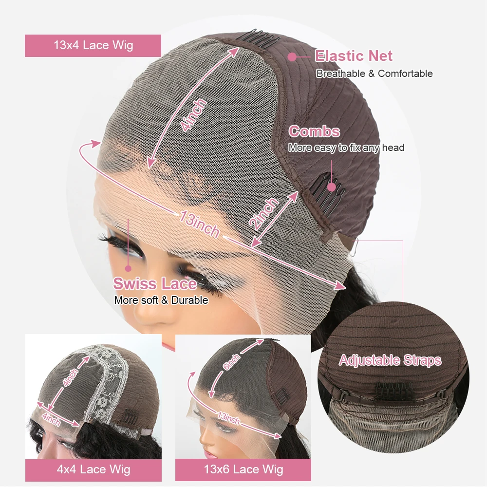 30 40 Inch Deep Wave Frontal Wig Water Curly Lace Front Human Hair Wig 13x4 Lace Frontal Human Hair Wigs PrePlucked Hairline