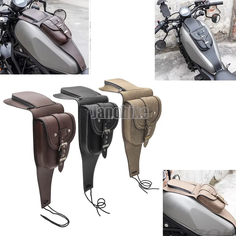Motorcycle Gas Tank Dash Console Center Pouch Bag PU Leather For HONDA Rebel 300 500 CM300 500 motorcycle tank bag