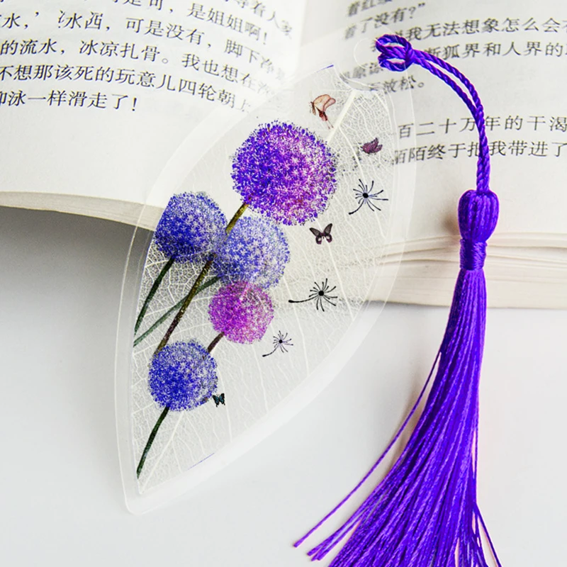 

Leaf Veins Bookmarks Painting Flowers Birds Fish Pretty Aesthetic Leaf Vein Bookmark Gift for Friends Students School Supplies