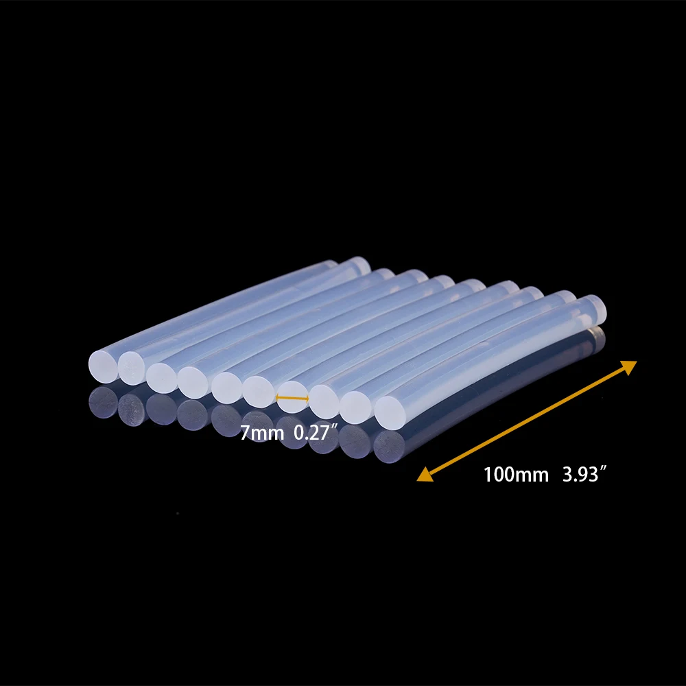 10Pcs 7mmx100mm Transparent Hot Melt Glue Sticks For Heat Pistol Gun Electric Glue Gun Craft Repair General Adhesive DIY Tool 3