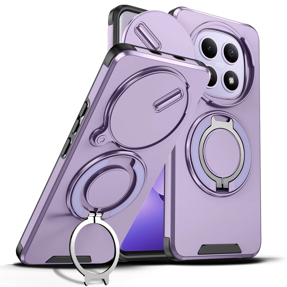 Enhanced Armor Case with Slide Lens Protection and Magnetic Ring Holder