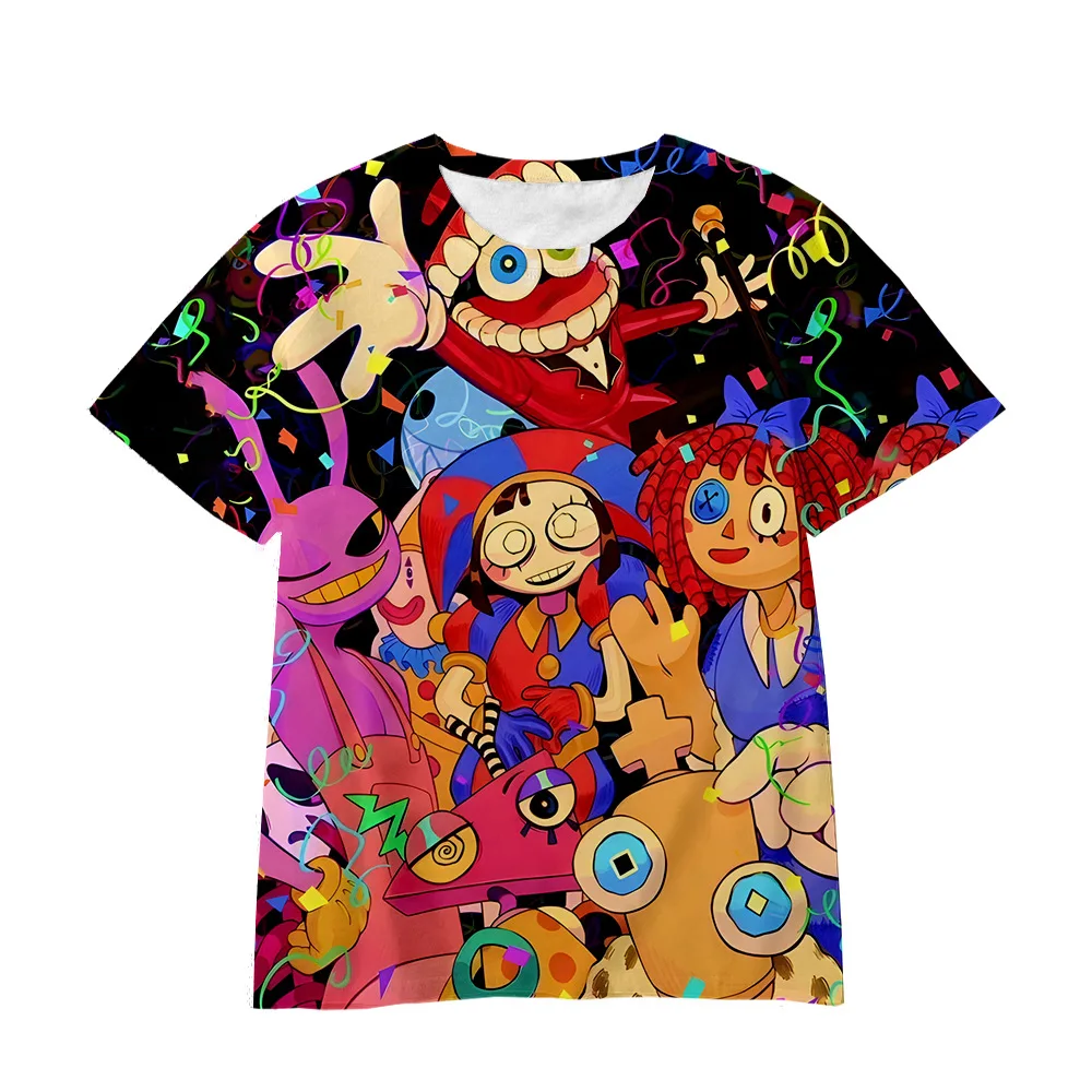 The Amazing Digital Circus 3D Printed Tshirt For Boy Girl Personalized Cartoon Kids T-shirt Short Sleeve Fashion Boys Tops Girls