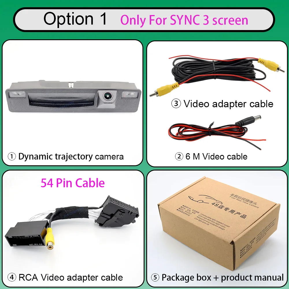 Dynamische Flugbahn Kofferraum Griff Reverse Kamera Für Ford Fiesta MK8 HB 2017 2018 2019 2020 2021 2022 SYNC3/SYNC2.5 Parkplatz Kamera – Detail 8